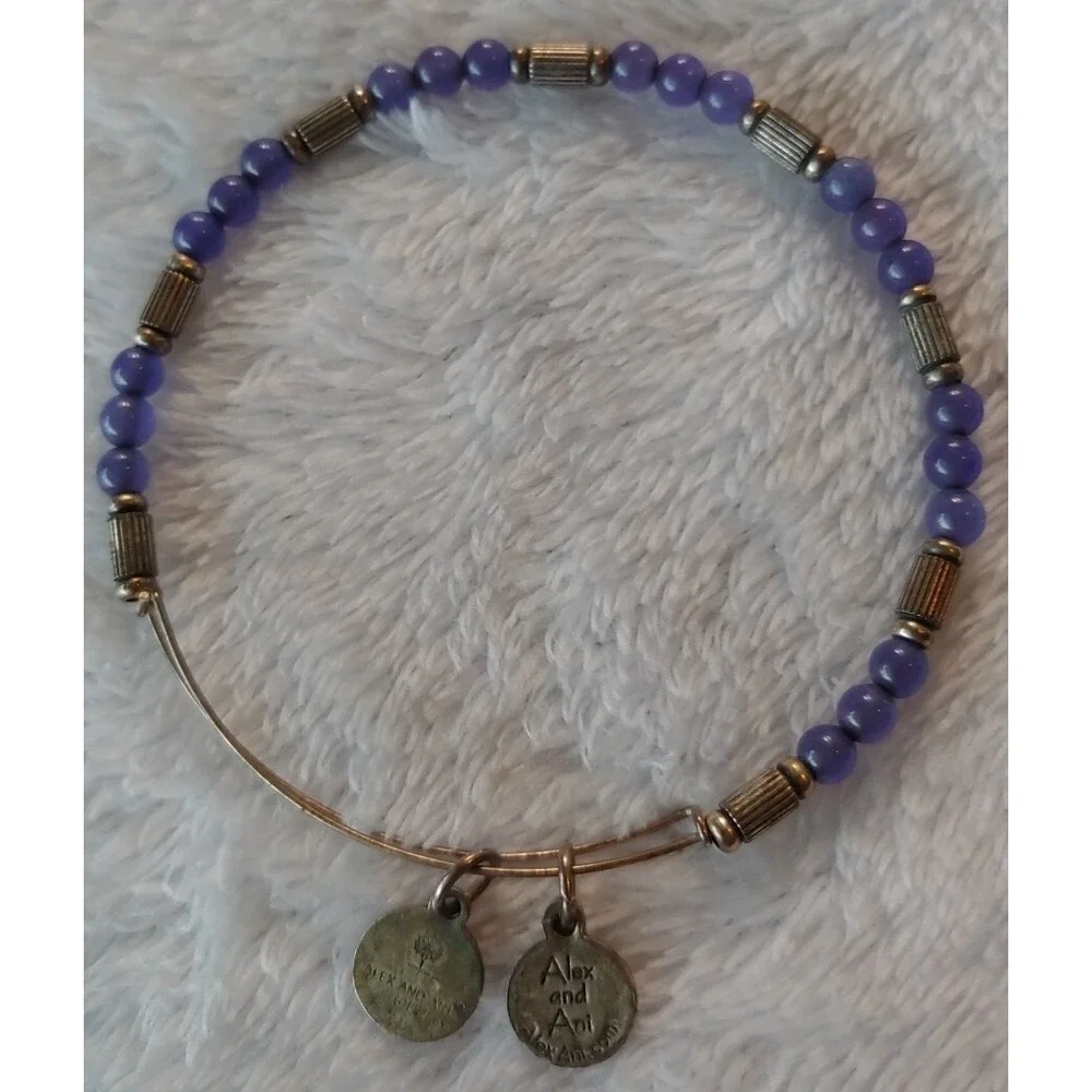 ALEX AND ANI  Energy Blue Stone BANGLE BRACELET Silver